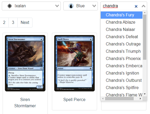 Magic: The Gathering card finder app